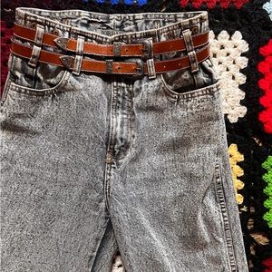 Vintage Jordache acid wash high waisted pants with belt